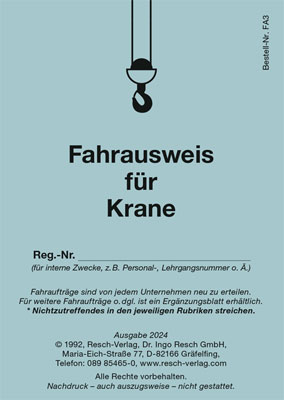 Fahrausweis für Krane bei STOCK - B.I.G. GmbH